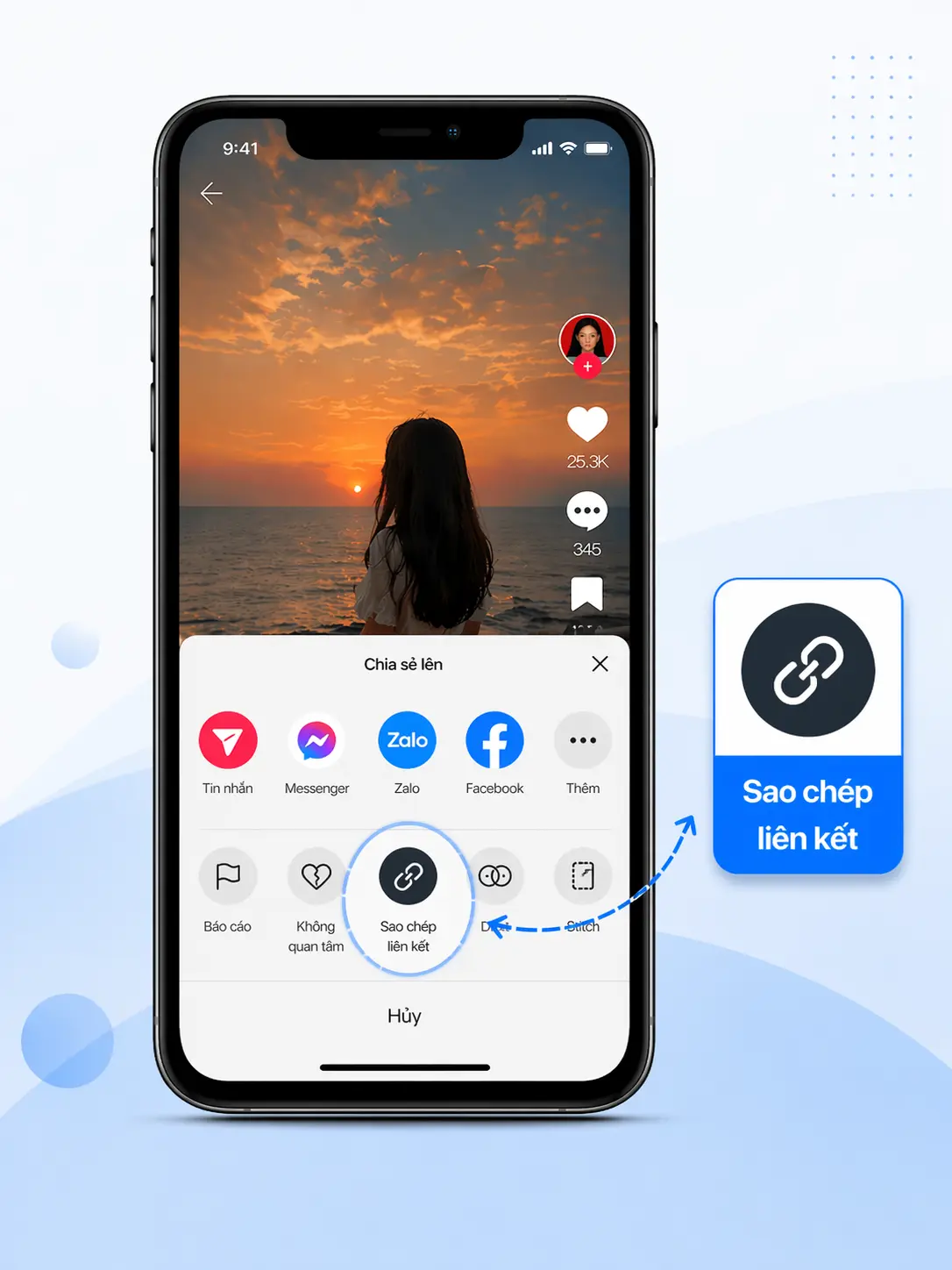 Hướng dẫn tải video TikTok bước 2 - Sao chép liên kết video