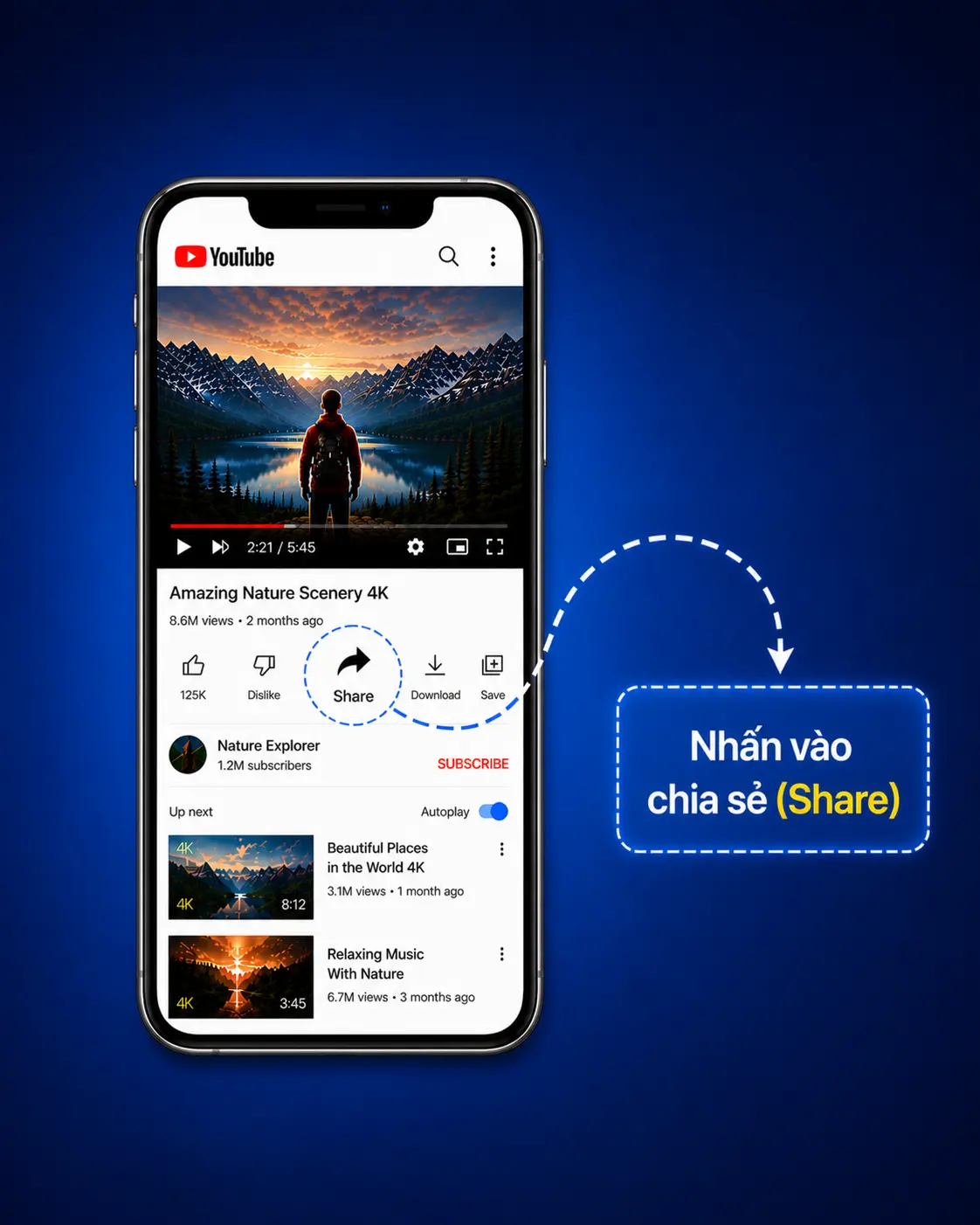 Hướng dẫn tải video YouTube bước 1 - Mở YouTube và chọn video