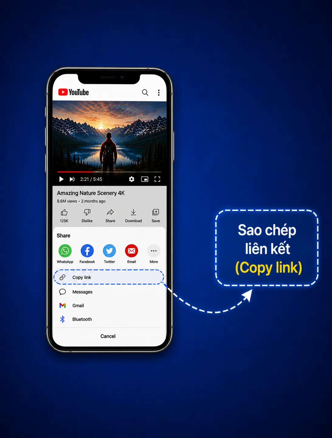 Hướng dẫn tải video YouTube bước 2 - Sao chép liên kết video